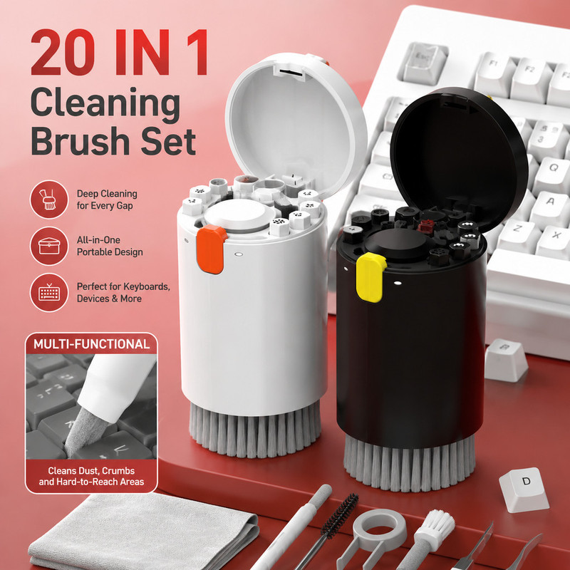 Electronics Repair Workshop - Kit di Pulizia per Tastiera 20-in-1
