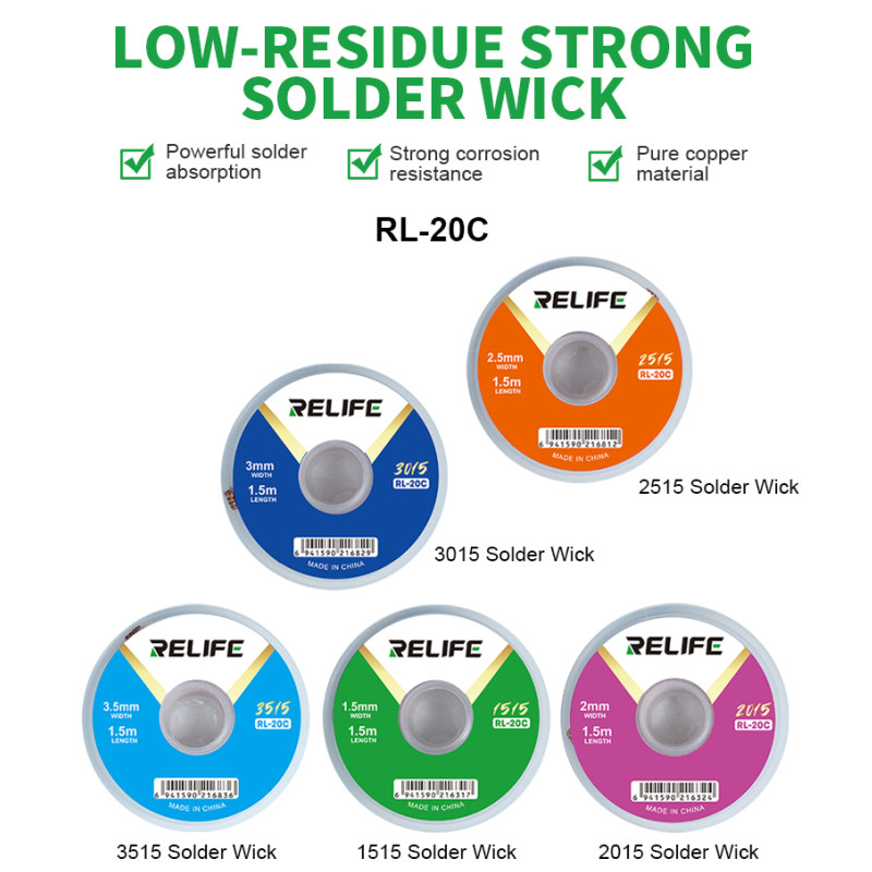 RELIFE RL-20C Stoppino per Sal - Solder Wick Braid recensione e prezzo